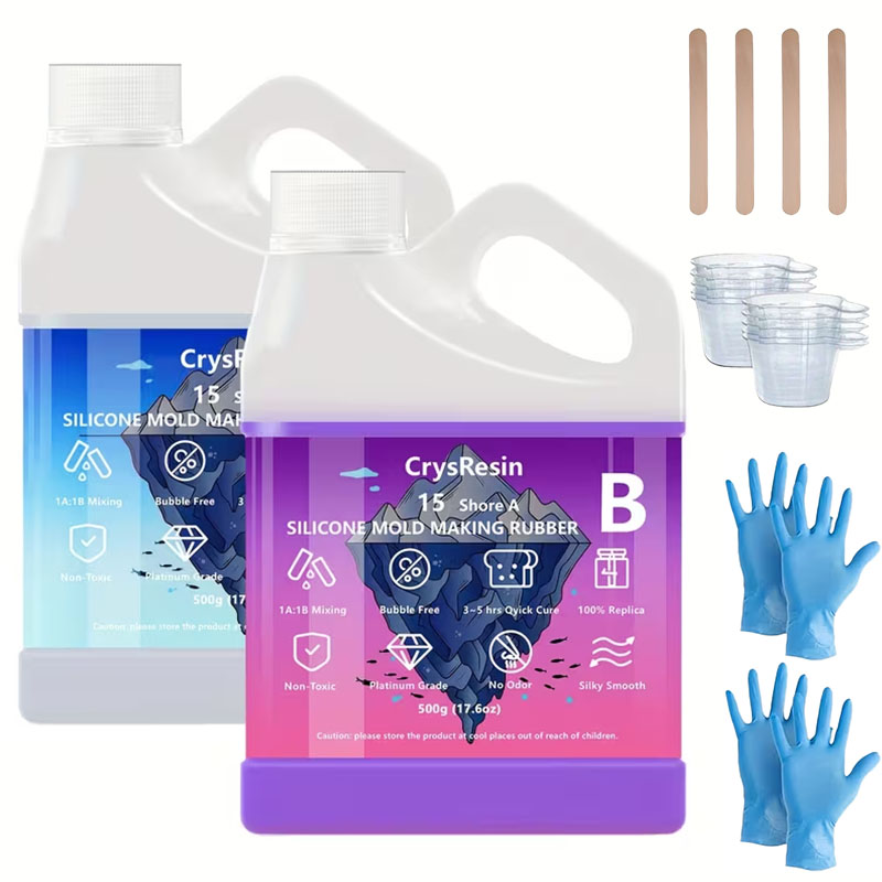 Candle Making Kit - 500ml 2本入り 液体シリコン モールド作成用、ソフトで非粘着性、耐久性があり、速硬化性のゴムキット、DIYレジンキャスティング、キャンドル、石鹸用