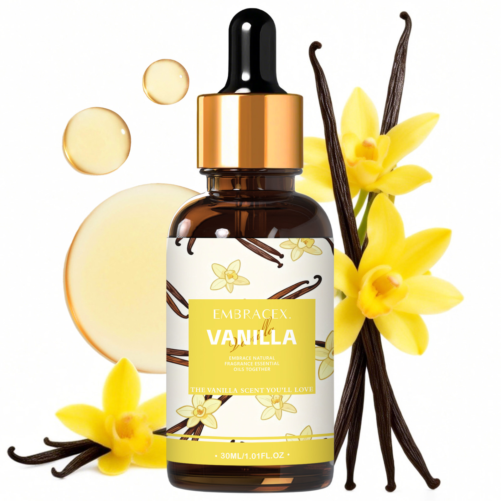 Candle Fragrance - 30ml バニラフレグランスオイル ディフューザー用 キャンドル作り用 友人へのギフト 温かい香り