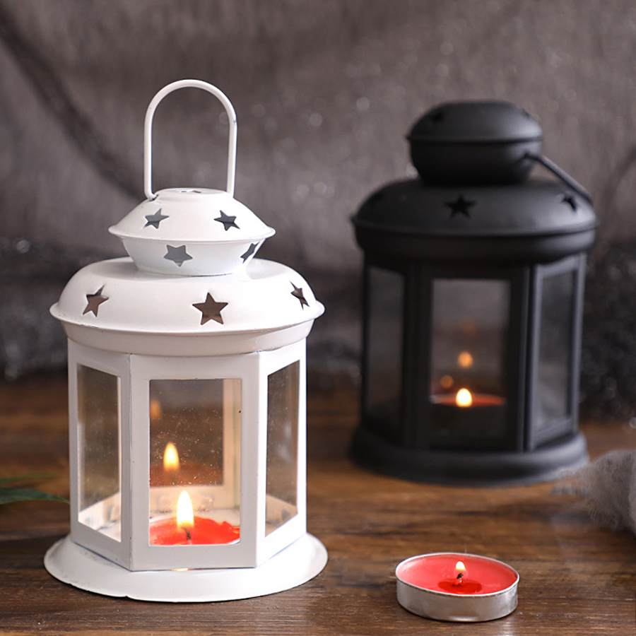 Candle Lighter - ハンギングキャンドルランプオーナメントガラスランタンメタルフレーム屋内および屋外のアクティビティ、誕生日パーティー、結婚式に最適