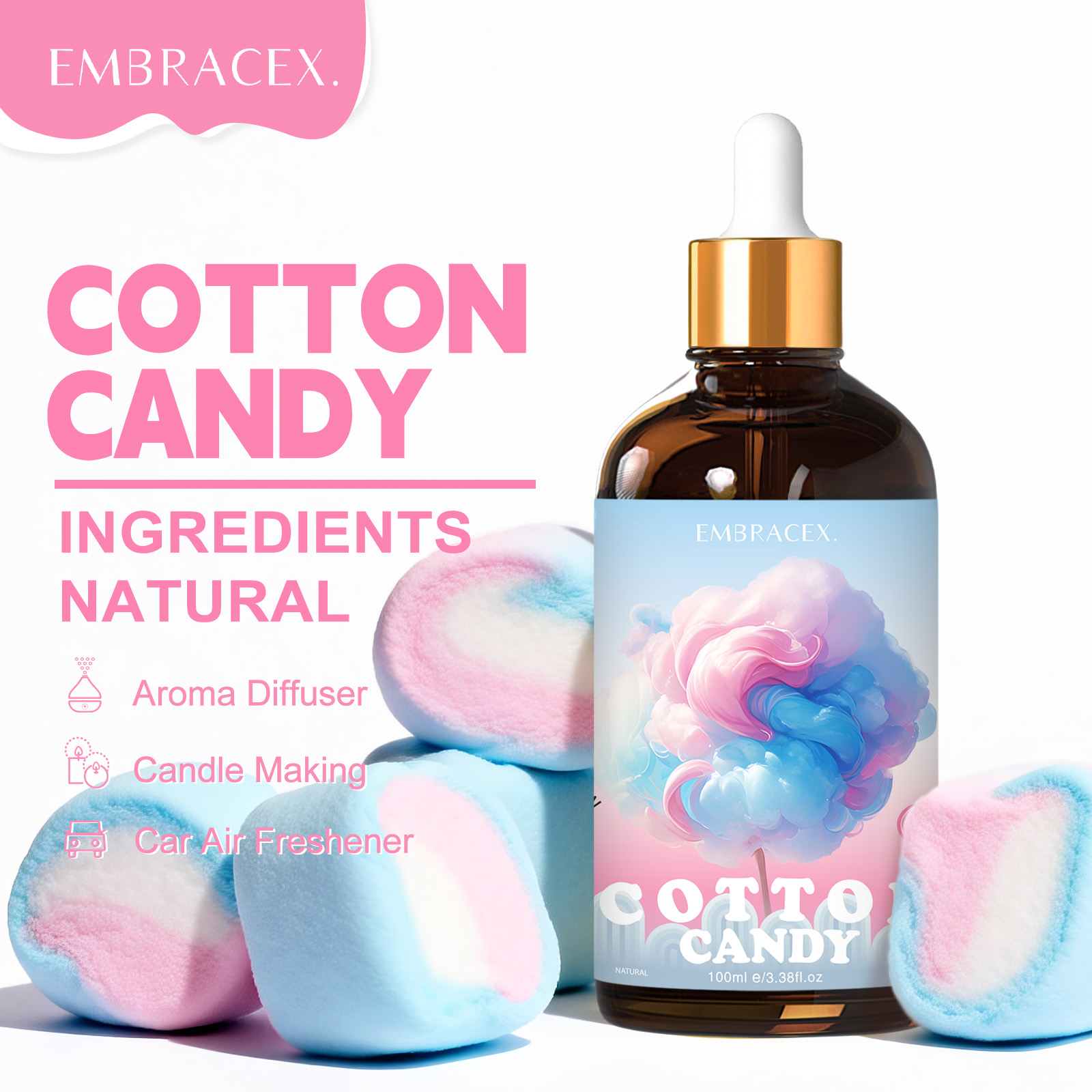 100ml コットンキャンディフレグランスオイル ディフュー - Candle Fragrance のレビューと価格