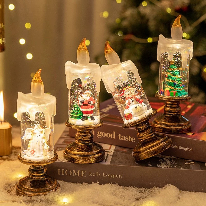 クリスマスデコレーション1個、風灯、キャンドル、燭台、クリス - Candle Containers のレビューと価格