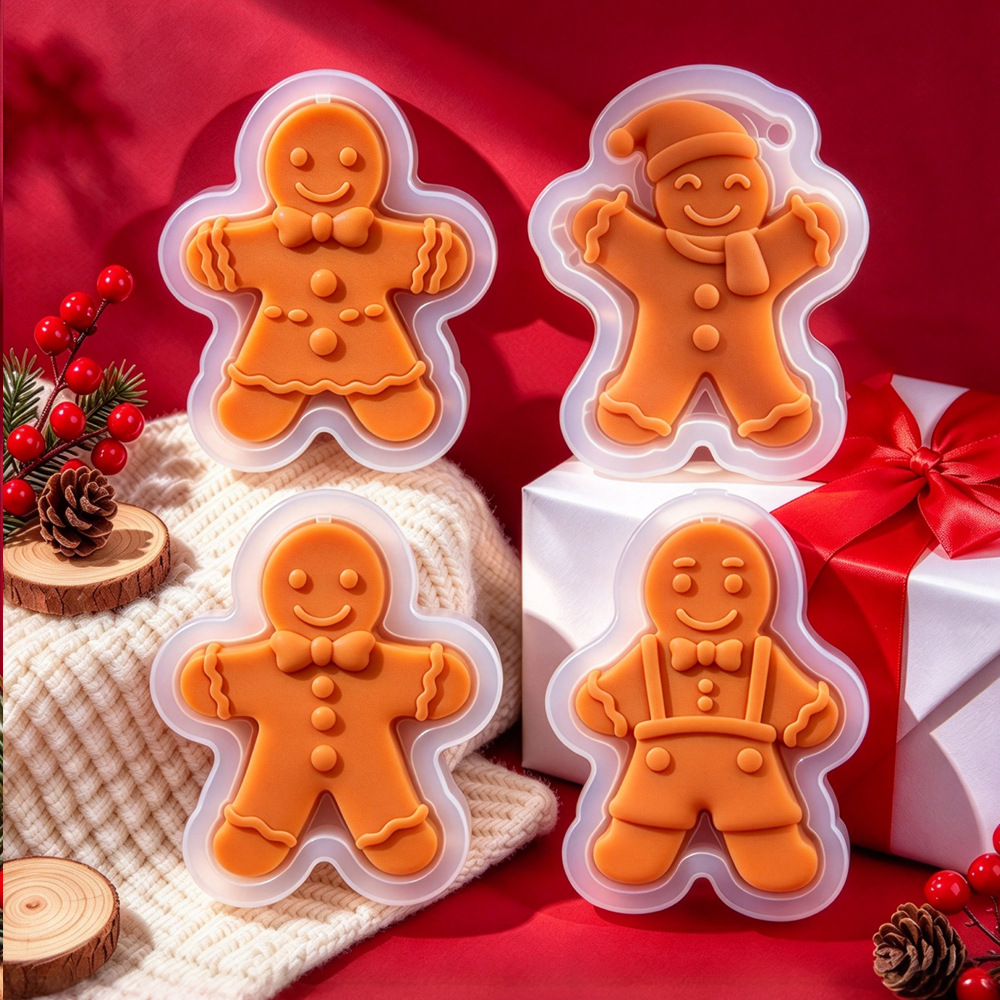 クリスマス・ジンジャーブレッドマン型シリコンモールド。DIY - Candle Molds のレビューと価格