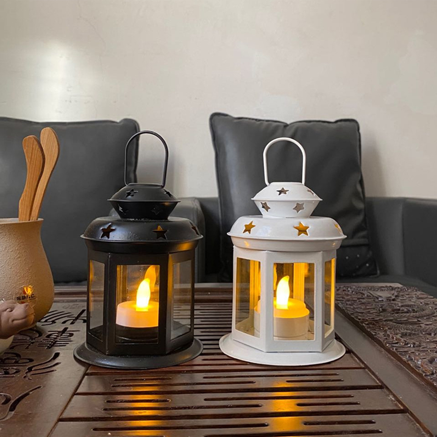ハンギングキャンドルランプオーナメントガラスランタンメタルフ - Candle Lighter のレビューと価格