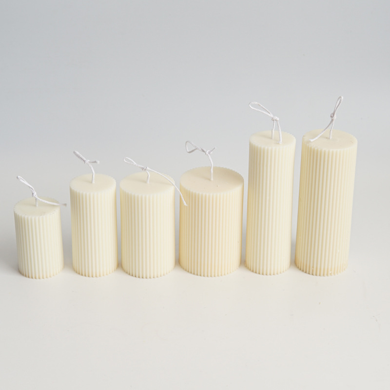 新しいDIYピンストライプ模様の円筒形キャンドル用プラスチッ - Candle Making Kit のレビューと価格
