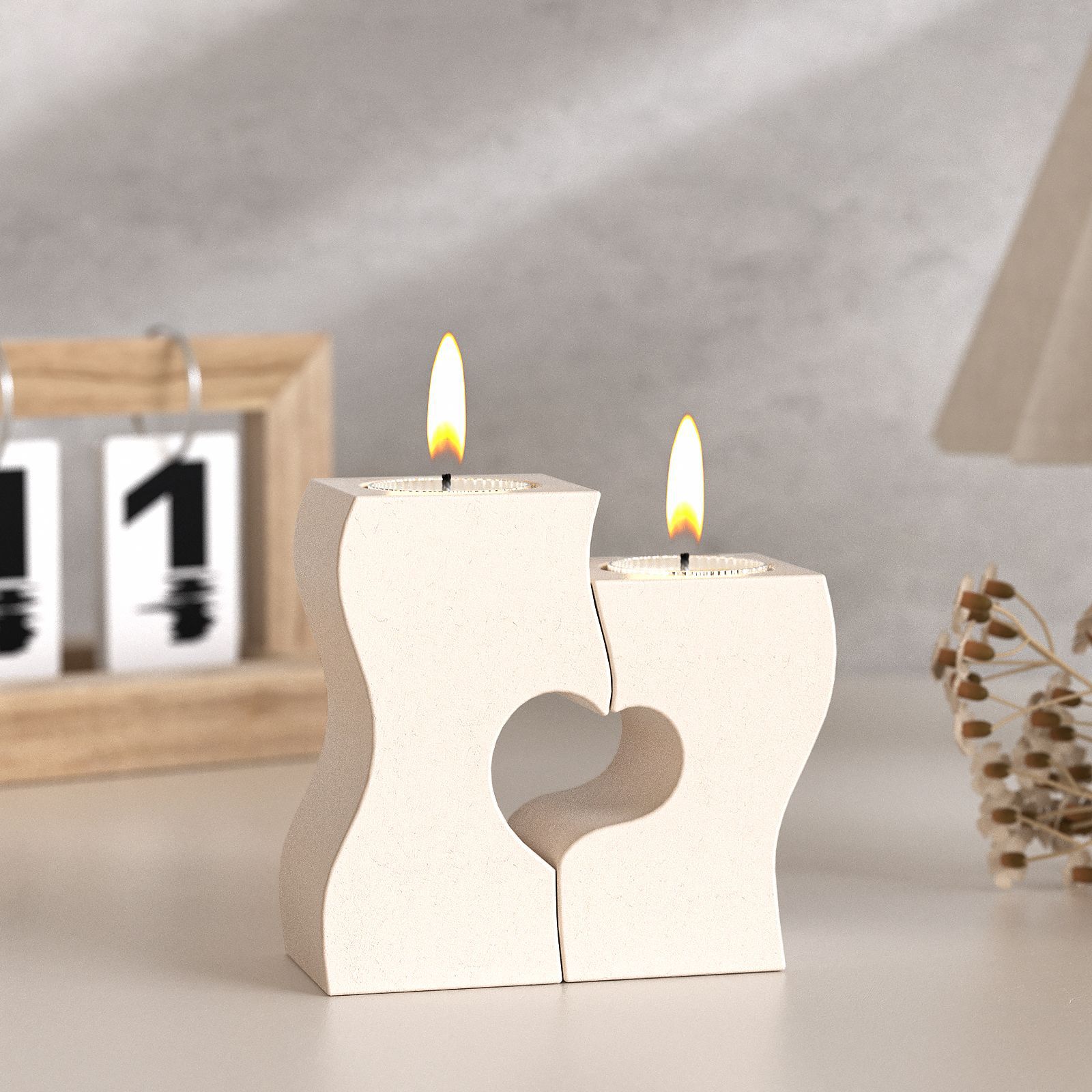 S ハート燭台シリコーン金型 DIY キャンドルホルダー石膏 - Candle Molds のレビューと価格