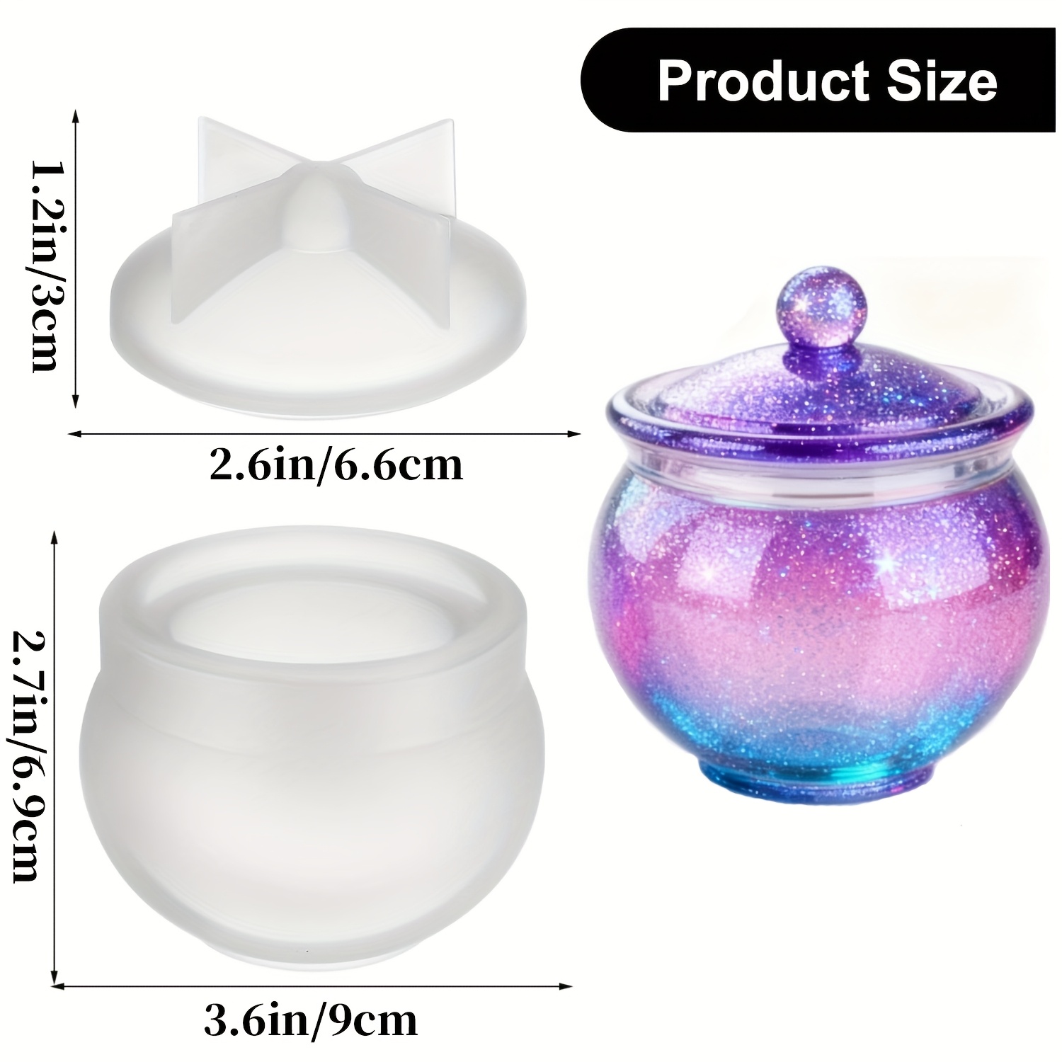 蓋付きの丸い樹脂製缶型1セット、DIYジュエリー収納ボックス - Candle Molds のレビューと価格