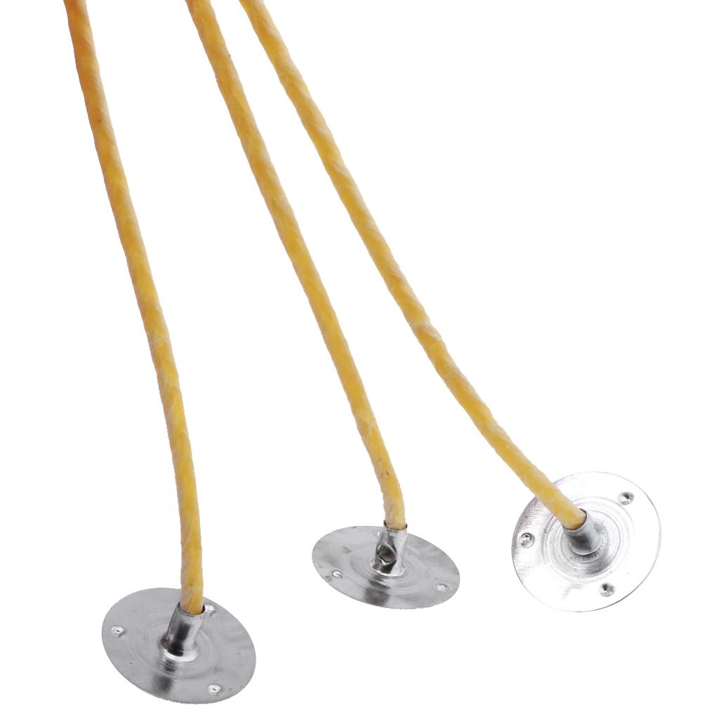 50個入り、黄色の麻製、蜜蝋入りキャンドル芯、長さ20cm、 - Candle Lighter のレビューと価格